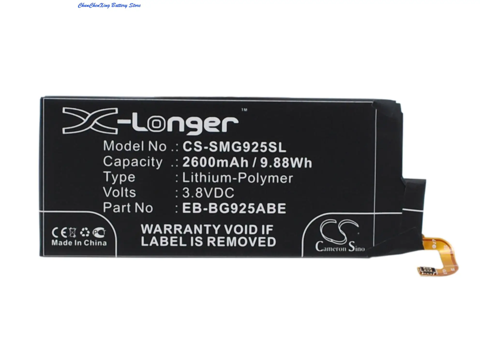 

Cameron Sino 2600mAh Battery EB-BG925ABE for Samsung Galaxy S6 Edge, Galaxy S6 Edge TD-LTE, G925,G9250,G925A,G925F,G925I,G925J
