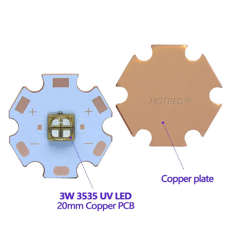 12V 10W XLM 5050 Semileds High Power UV Purple LED Chip 365nm 405nm  Lamp Diode Chip phosphor lighting For Printer Curing