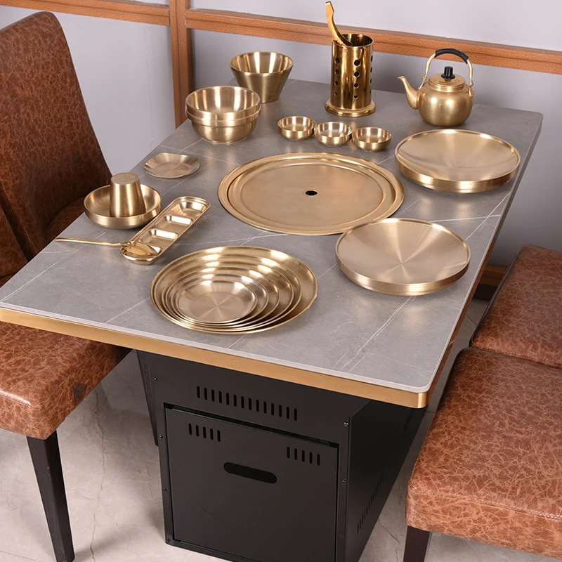 Commercial Round Charcoal Barbecue Pot Japanese Style Carbon Grill for Restaurant