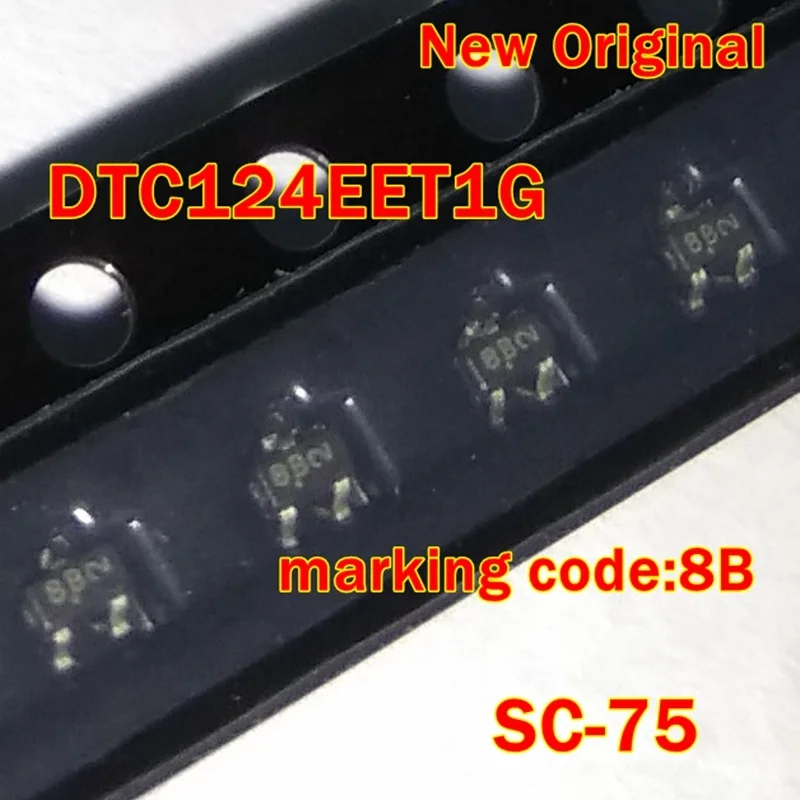 10Pcs to 500Pcs Dtc124Eet1G Sc-75 New Original Marking Code:8B Bias Resistor Transistor