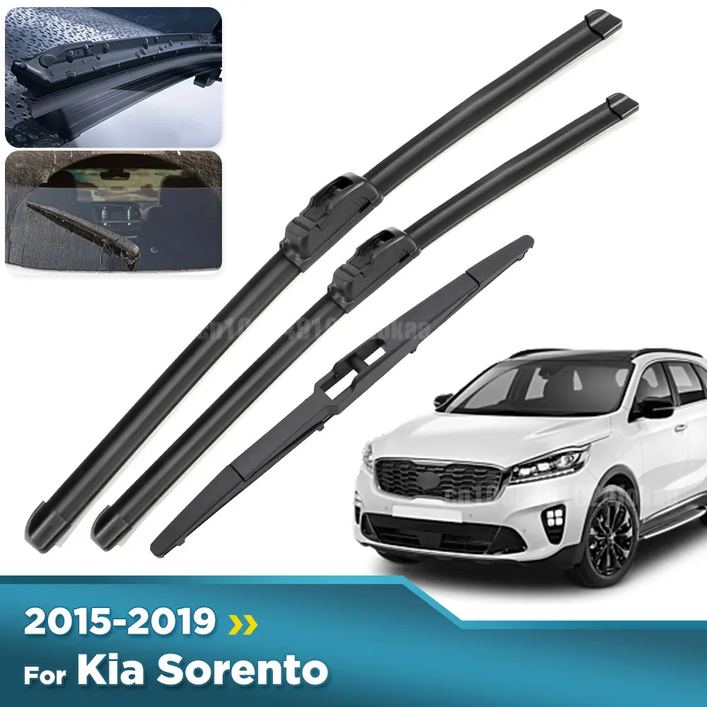 

Для Kia Sorento MK3 2015-2019 2016 2017 2018 стеклоочиститель передние и задние щетки стеклоочистителя лобовое стекло щетки для окон 26 "+ 16" + 11"