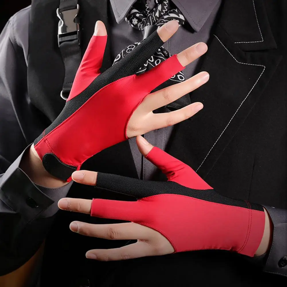 

Эластичные перчатки для бильярда с 3 пальцами для мужчин и женщин, универсальный кий, спортивные перчатки для стрельбы, снукера, популярные размеры