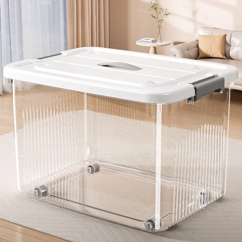 AOLIVIYA Bedroom Storage Box Storage Locker Cabinet Clear Plastic Large Capacity Thickened Clothes Toy Book Organizer Bin