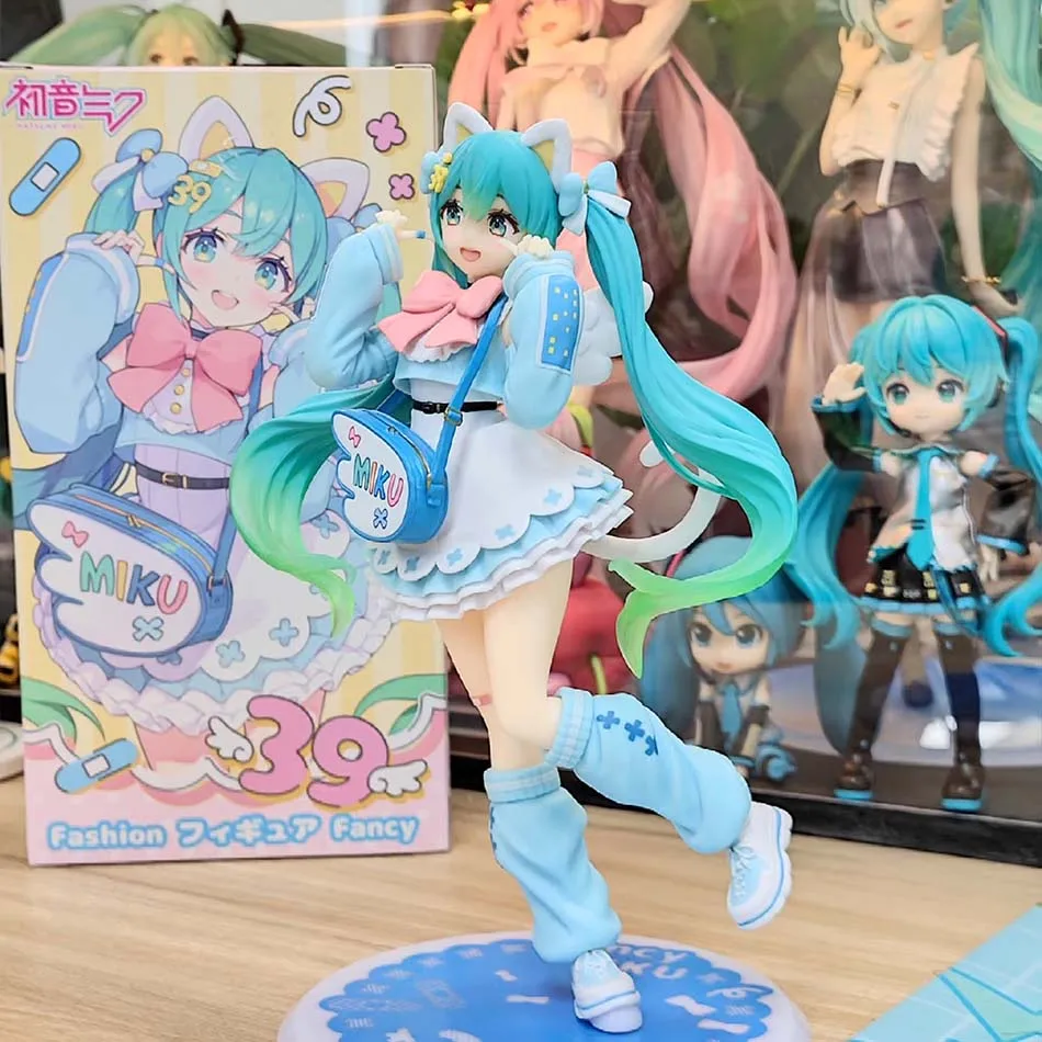 Figura de Moda Hatsune Miku Original en Stock, Figura de Anime de Colección, Juguete para Niños