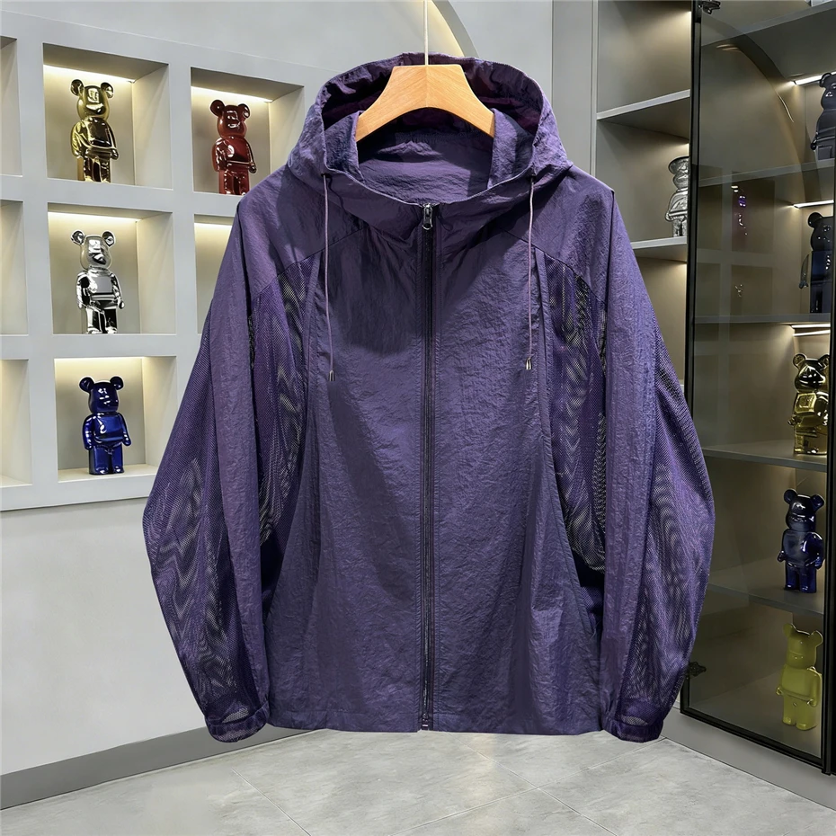 Summer Thin Jacket Men Breathable Jacket 11XL Plus Size Fashion Casual Sunscreen Jackets Male Big Size 11XL