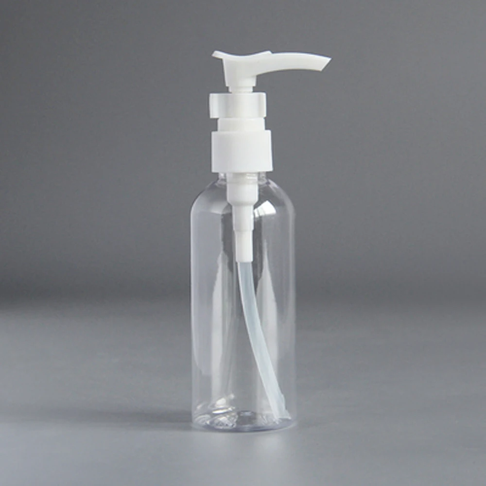 5pcs 60ml transparency Refillable Squeeze plastic lotion bottle with white pump sprayer&PET Plastic Portable lotion Bottle