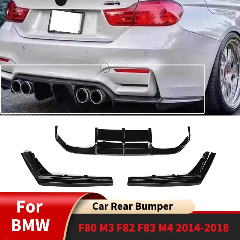 

3PCS Rear Bumper Diffuser Splitter Spoiler Lip for BMW F80 M3 F82 F83 M4 2014-2018 Lower Body Kit Accessories Rear Bumper Guard