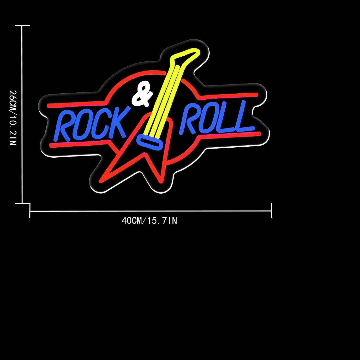 

Rock Music Theme Led Neon Light Adjustable Brightness Wall Hanging Lamp for Home Bar Live Music Room Decor