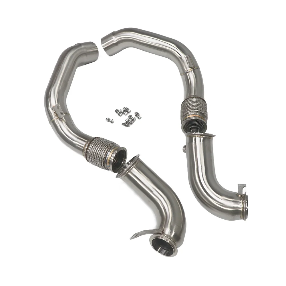 M5 F90 S63 4.4T 2018-2021 Exhaust Header Downpipe High-Flow Stainless Steel SS304 Straight Downpipe for Vehicles