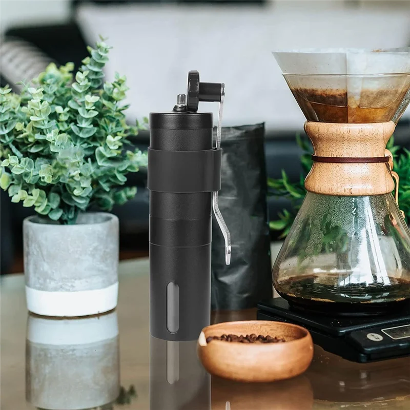 BAAD Penggiling Kopi Manual Mesin Penggiling Biji Kopi Tangan Dapat Disesuaikan untuk Penggiling Kopi Rumah Kantor Bepergian Luar Ruangan