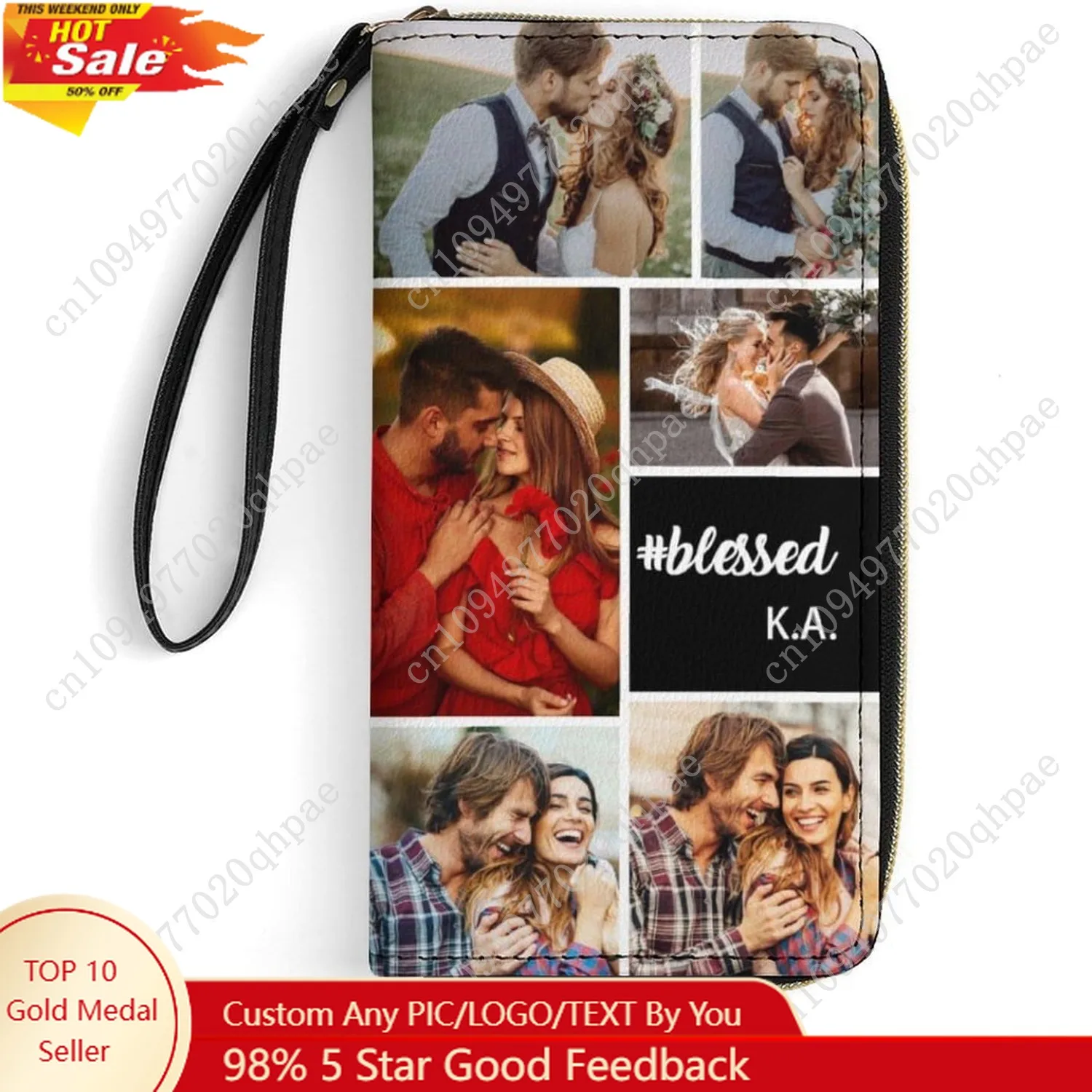 شخصية صور الكولاج محفظة جلدية مخصصة محفظة طويلة للنساء سعة كبيرة مخلب السفر محفظة هدية لصديقة أمي