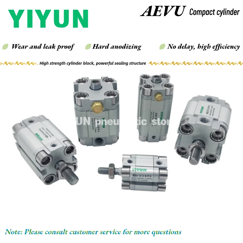 

AEVU-12 16 20 25 32 40-5 10 15 20 25 30 35 40 45 50-A-P-A AEVU-32-5-P-A Пневматический компактный цилиндр YIYUN серии AEVU