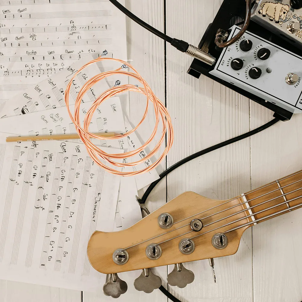 

4pcs Universal Guitar Strings Wood Replacement Alloy Metal String Kit Durable Smooth Anti-Rust For Musical Instrument