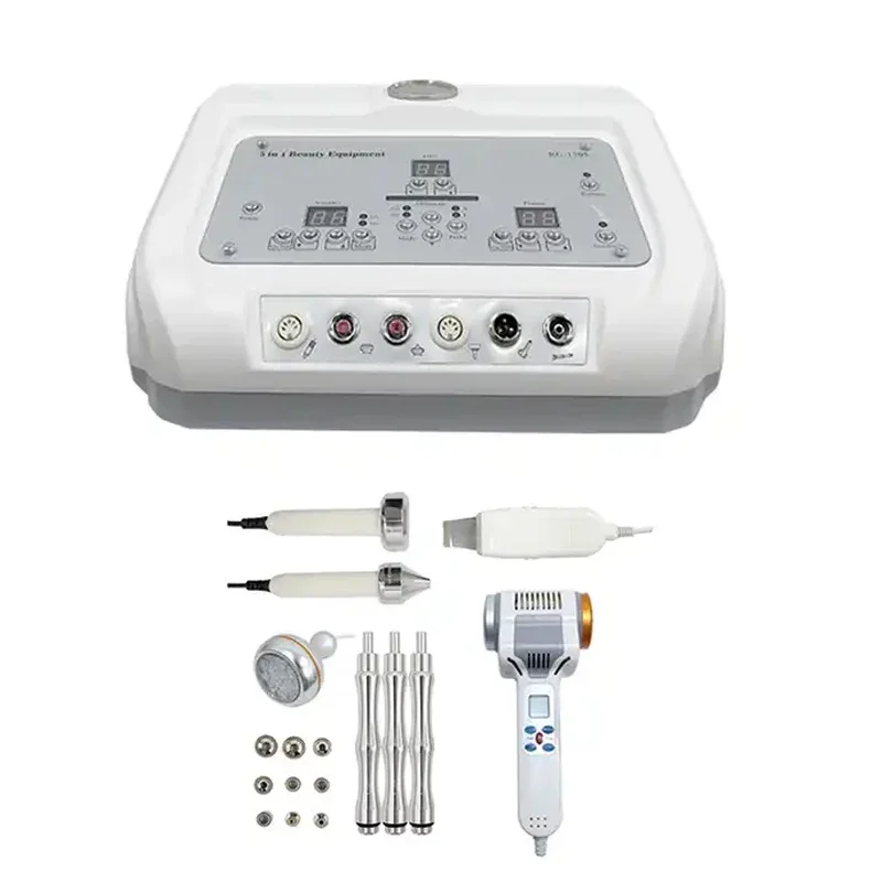 

5in1 High Frequency Galvanic Hot Cold Hammer Dermabrasion Microdermabrasion Peeling Skin Scrubber Microcurrent Bio