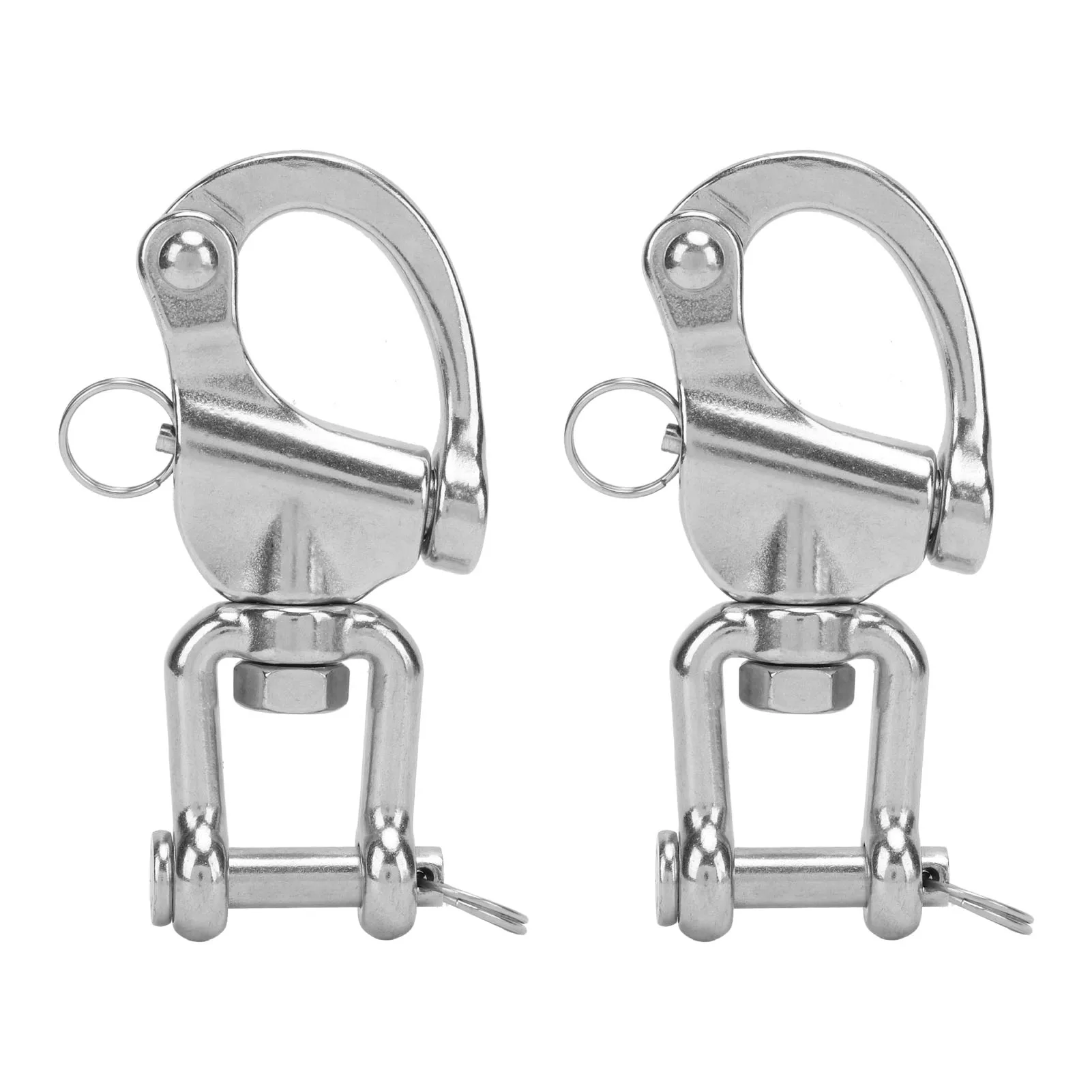 2PCS Eye Swivel Snap Shackle 316 Stainless Steel Swivel Clevis Shackle 5 Inch Quick Release Boat Shackles Sailboat Hardware