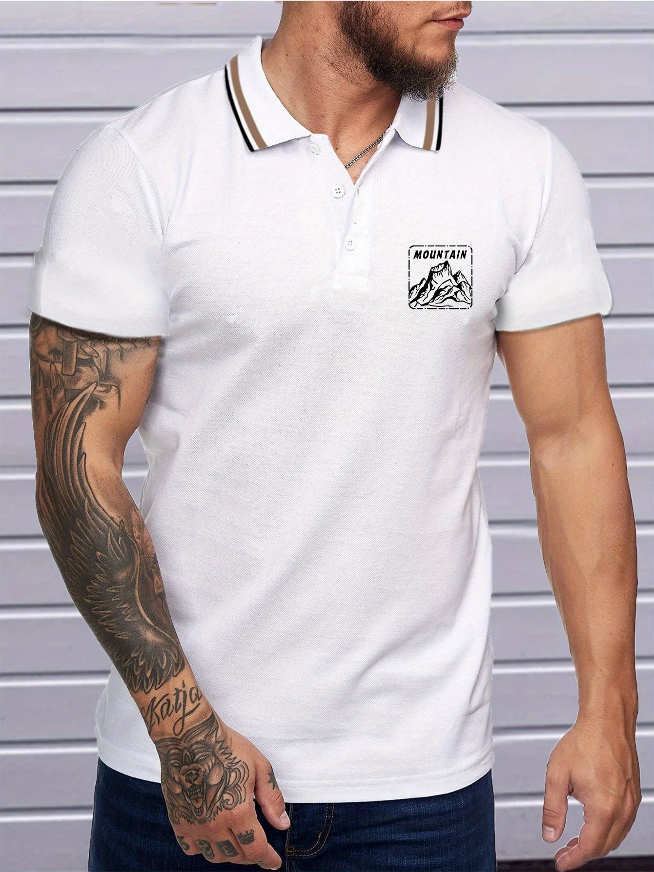 Cool Short Sleeve Polo Shirt with Graphic for Men\'s Casual Fashion