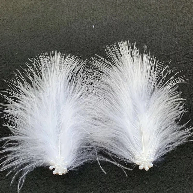 Barrettes à cheveux en plumes blanches, 2 pièces, pour coiffure de mariage, pour femmes et filles, personnalité quotidienne, accessoires pour cheveux