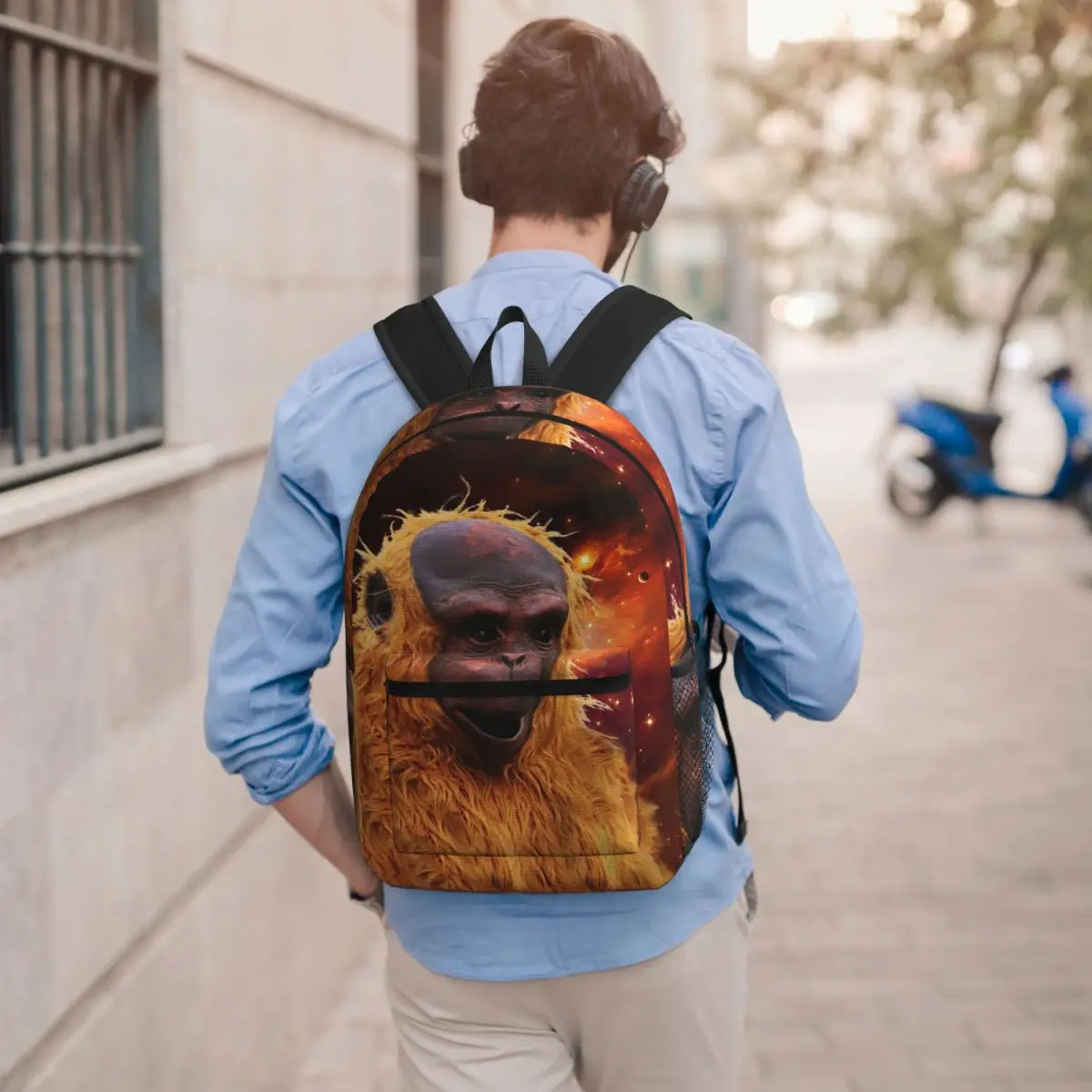 Alien Ape From Outer Space Backpack Student BookBag Children School Bag Laptop Shoulder Bags for Men Women