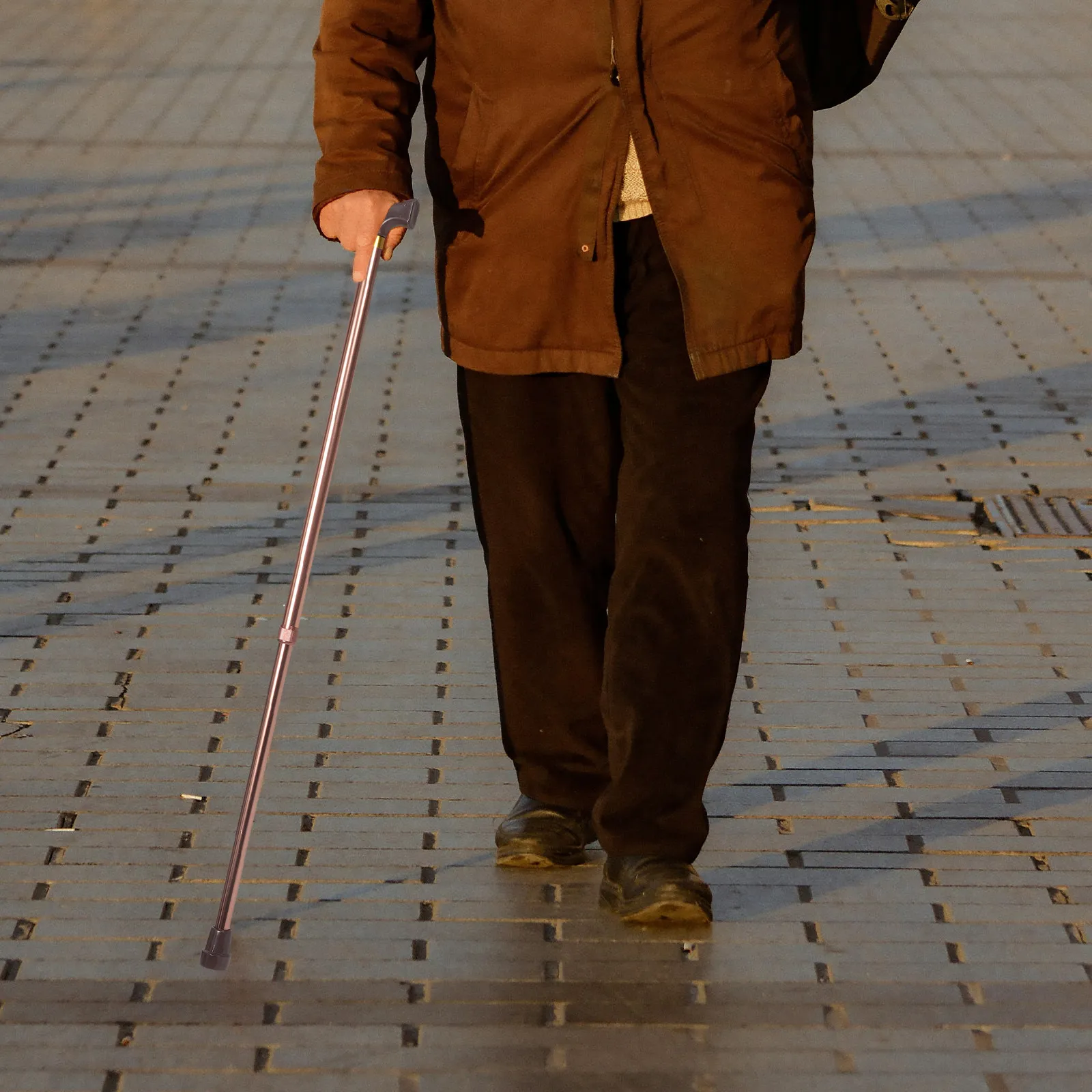 

Aluminum Alloy 2-Section Telescopic Walking Cane Collapsible Lightweight Anti-Slip Base for Seniors Stability Adjustable