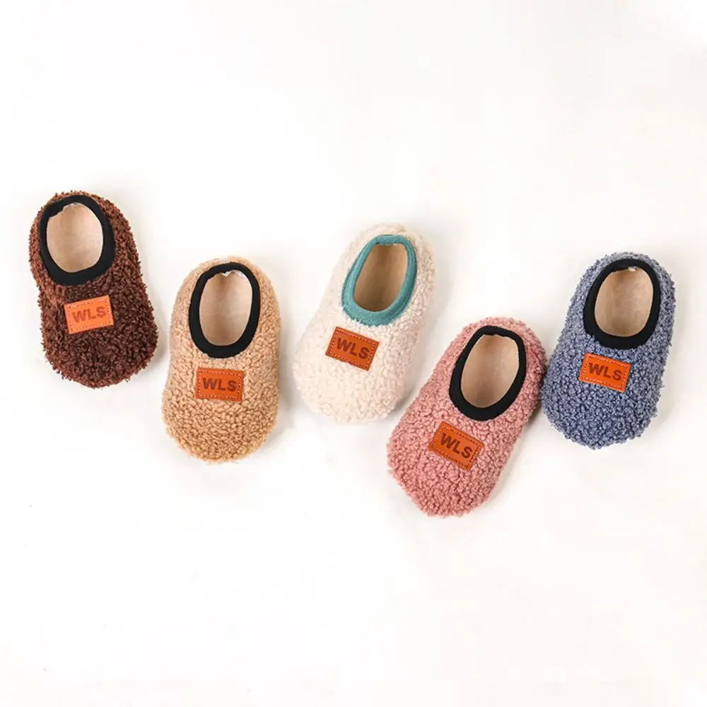 Fashion Warm Slippers Soft Anti-slip Floor Sock Shoes Cute Cartoon Toddler Shoes Winter