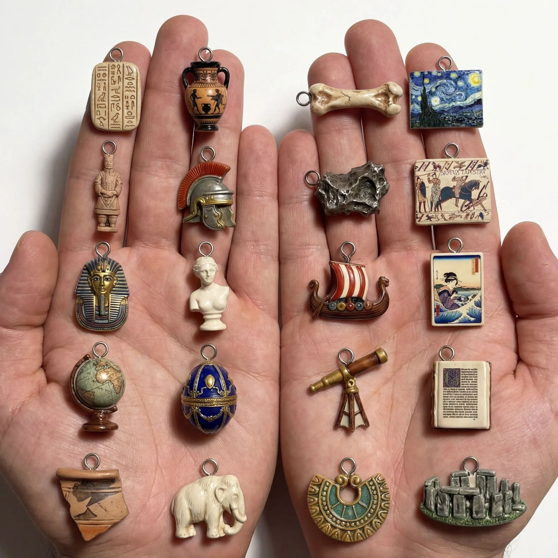 미니 세계 역사 앤티크 피규어 펜던트, 고대 유물 펜던 - Jewelry Making History 리뷰 및 가격
