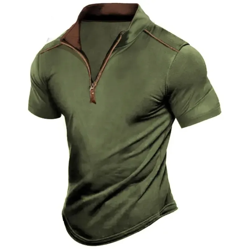 Men's Printed T-shirt Retro World Needle Hot Selling Top Stock European and American Fashion Trends