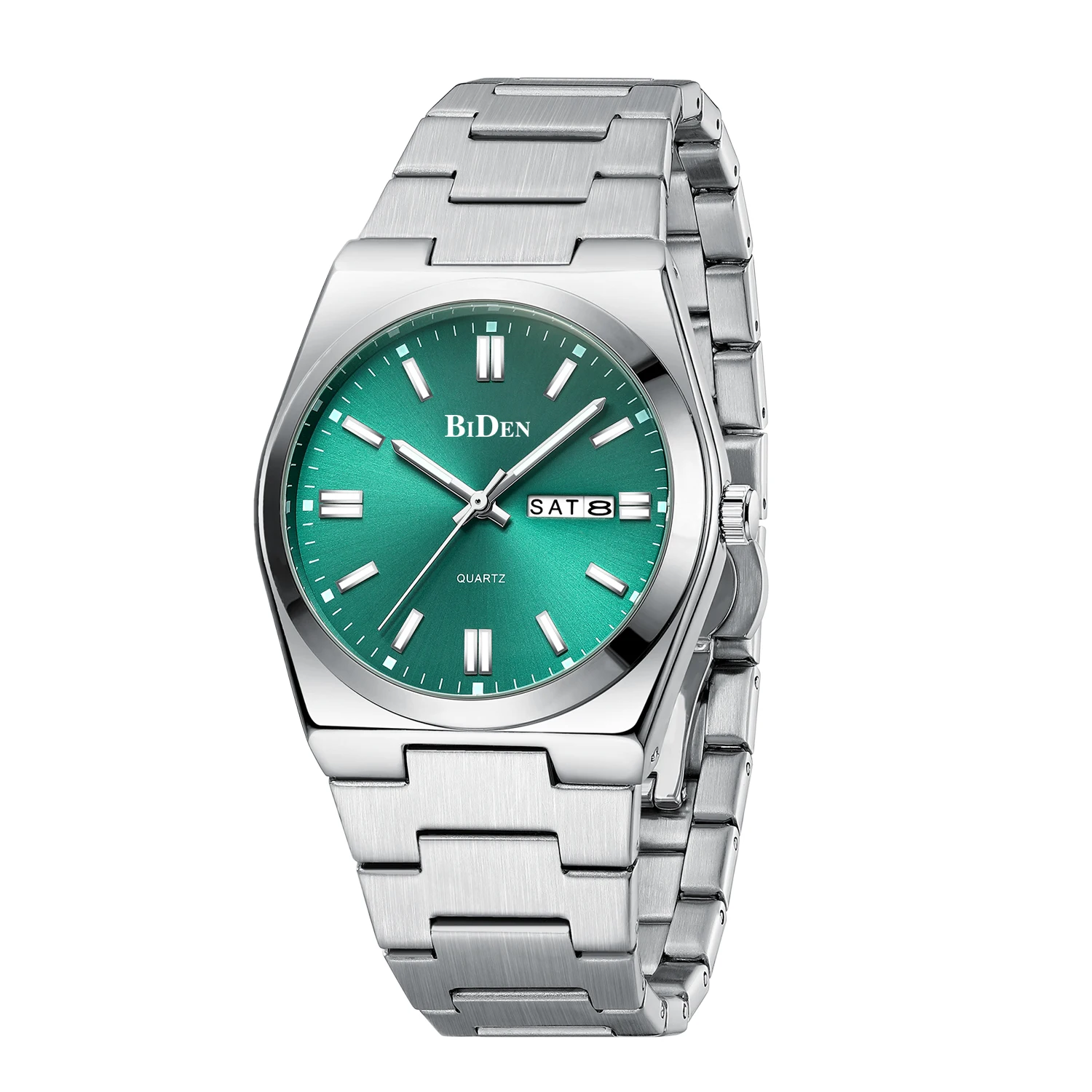 

BIDEN Men's Watch, Slim Stainless steel strap Calendar Fashion Quartz Watch Mens Clock Reloj Hombre（free chain link remover+box）