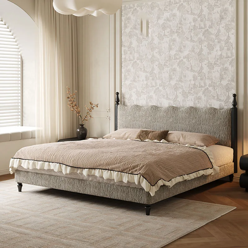 Design Interior Bed Fashion Sleeping Comfortable Ergonomic Big Size Nordic Cute Bed Accent Camas De Casal Postmodern Furniture