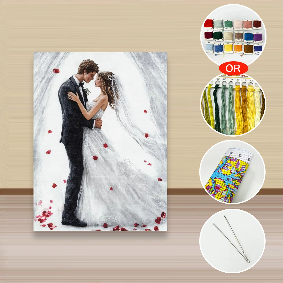 1 Stück 30x40 cm/11,8x15,7 Zoll, 11CT/14CT Kreuzstich-Set, DIY Valentinstagsgeschenk, Stickerei-Set für Festivals, Landschaften – Detail 4