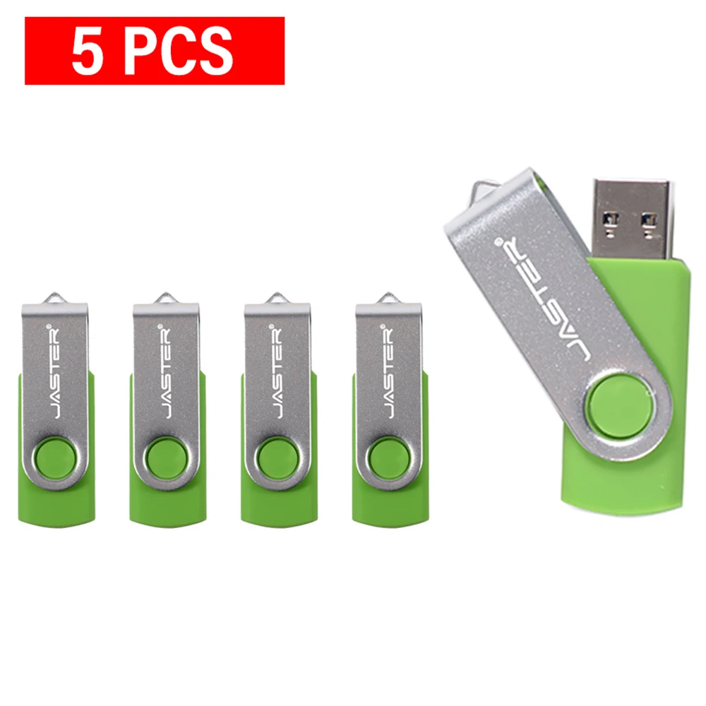 5PCS Rotatable Colorful USB 2.0 Flash Drive 16GB 8GB 4GB 128GB Creative Gift Memory Stick 64GB Silver Clip Pen Drive 32GB U Disk