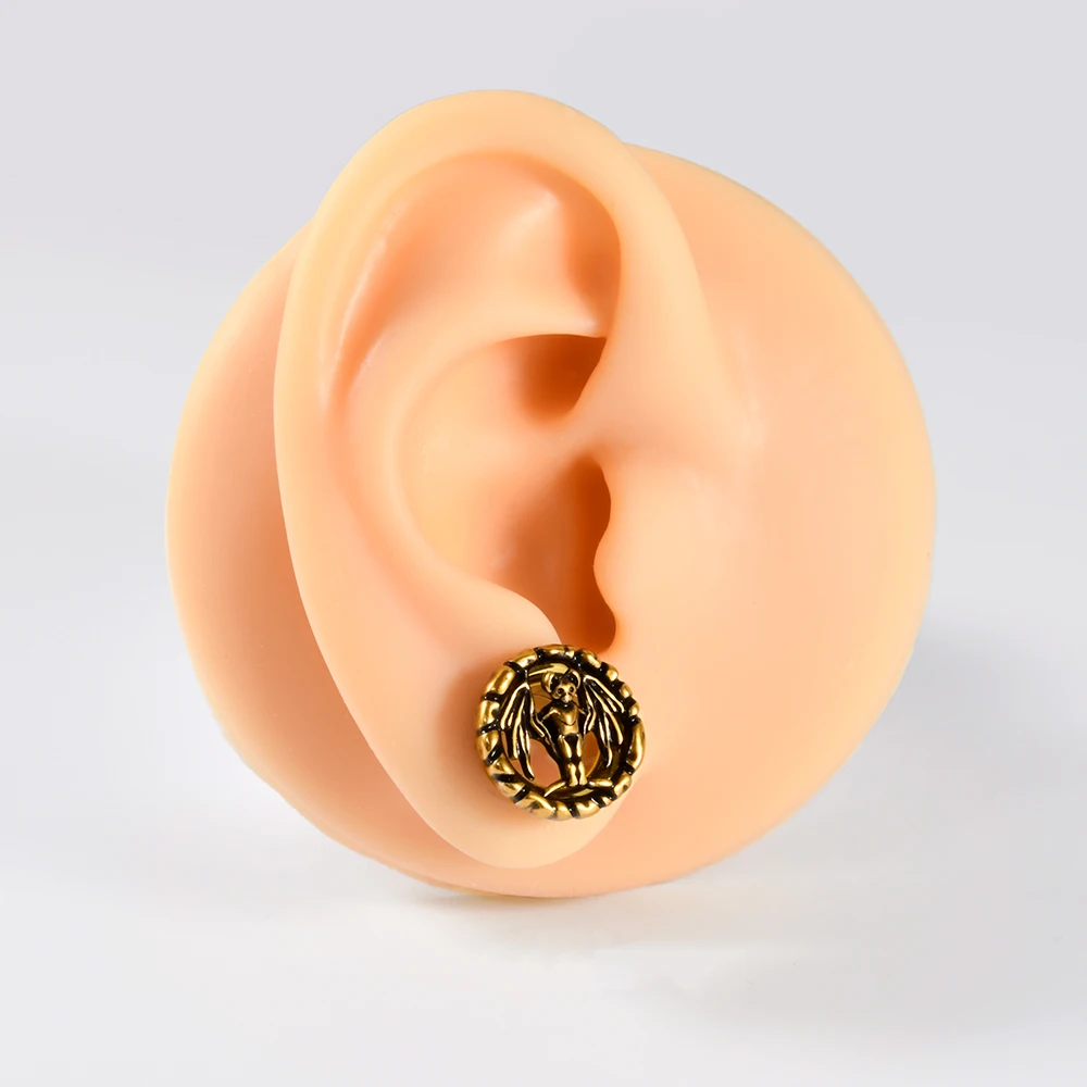 1PC Stainles Steel Bat Ear Plugs Expanders Internally Threaded Ear Gauge Tunnles Earring Gauges Stretchers Body Piercing Jewelry