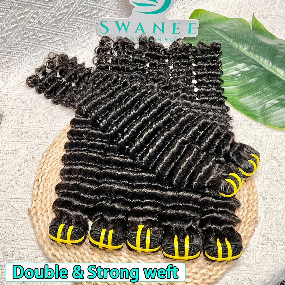 

28, 30-дюймовые пучки человеческих волос с глубокими волнами, Remy, необработанные плетения, необработанные вьющиеся пучки волос, плетение наращивания, предложения для женщин