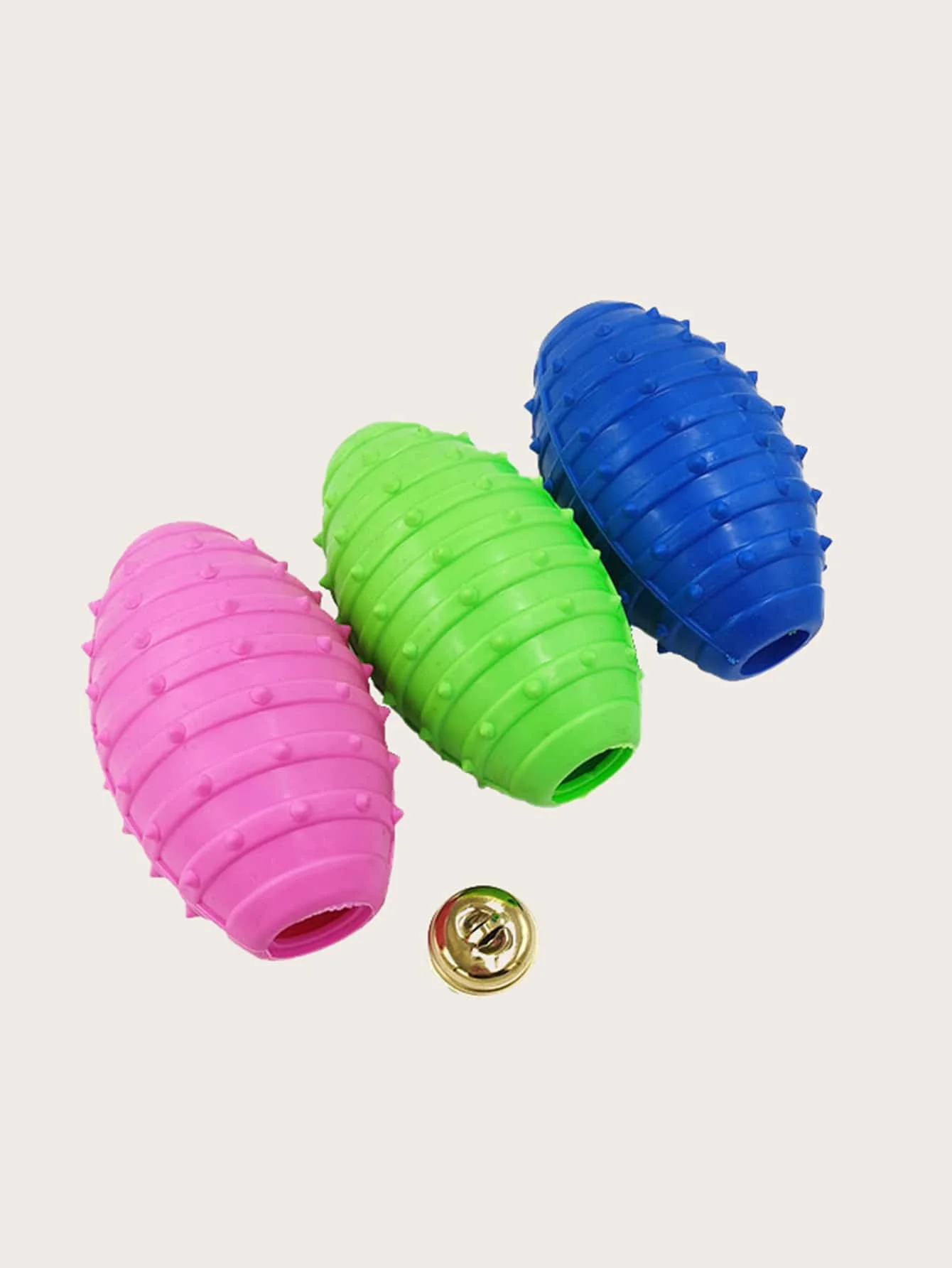 Spiky Oval Dog Toy Bite Resistant Teeth Cleaning Chew Toy Textured Surface Teething Toy Relieve Anxiety Interactive Training Toy