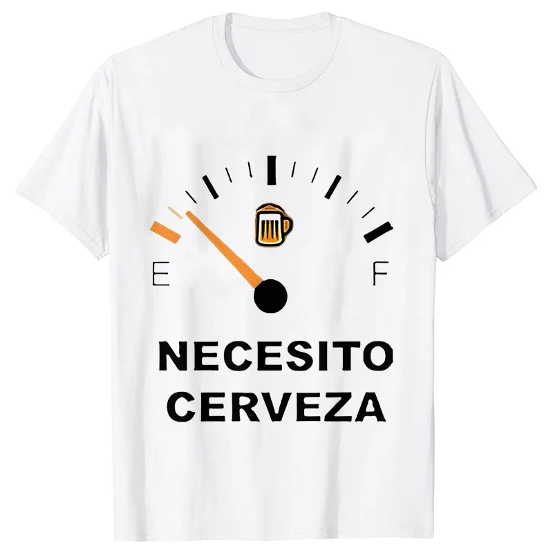 Men\'s Casual T-shirt NECESITO CERVEZA Print Men Tshirts Short Sleeve Tee Top Clothes for Summer Drinking Beer  T Shirt Tops