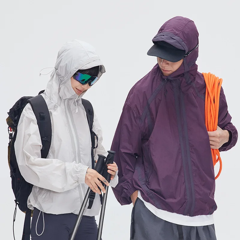 UPF50 lightweight outdoor sports hooded sun protection clothing 2025 spring and summer new product splash-proof leisure workwear