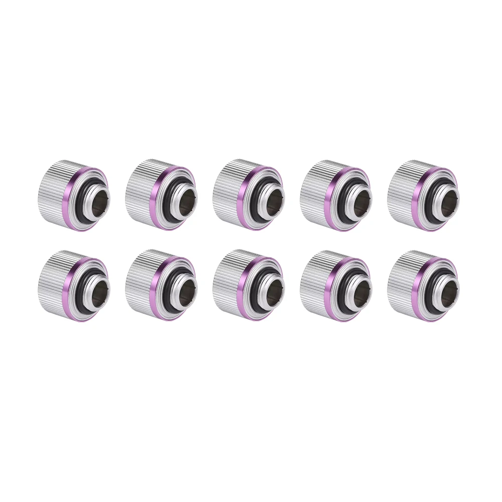 Shyrrik 10pcs Torque Hard Tube Fitting for OD14mm PETG/PMMA Pipe / G1/4 Copper Adapter Hand Compression Connector