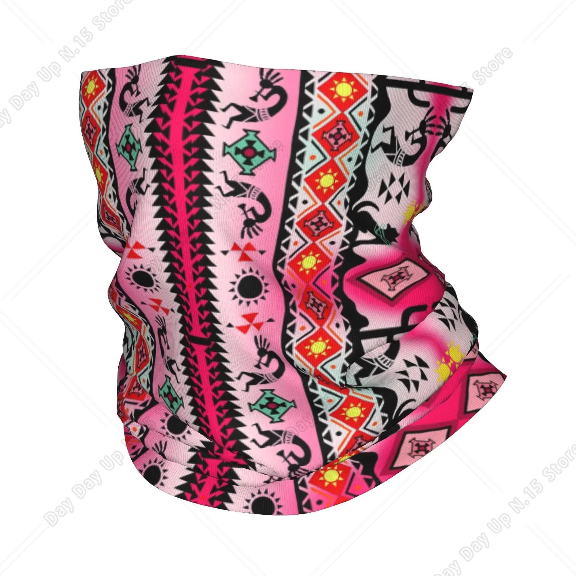 African Tribal Kokopelli Bandana Neck Gaiter Windproof Face Scarf Cover Men Women  Headwear Tube Balaclava