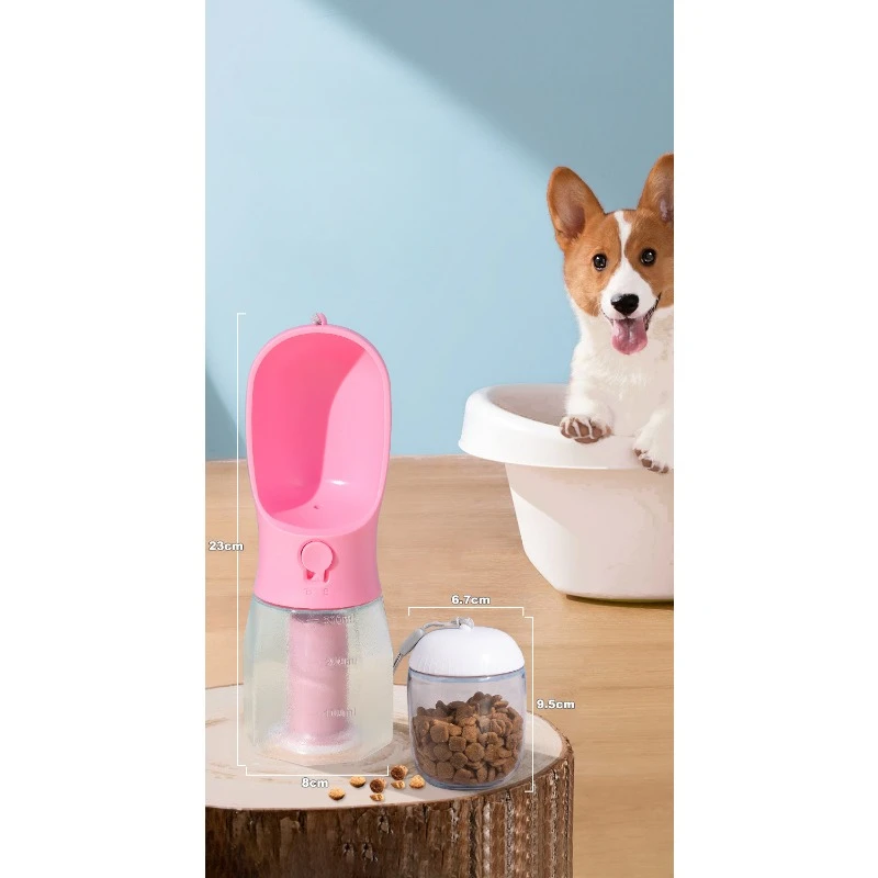 Dog Portable Water Bottle with Storage Food Pet Dogs Food Bowl Multifunctional For Small Dog Pets Feeder Outdoor Travel Supplies