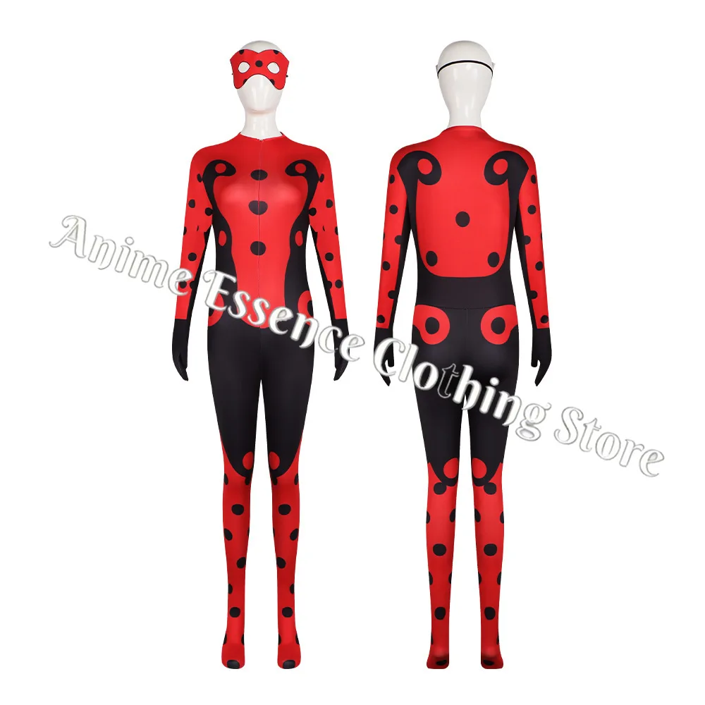 Anime S6 Cosplay Kostüm 3D-Gedruckter Eng Anliegender Marienkäfer Red Dot Jumpsuit Halloween Weihnachtsfeier Kostüm