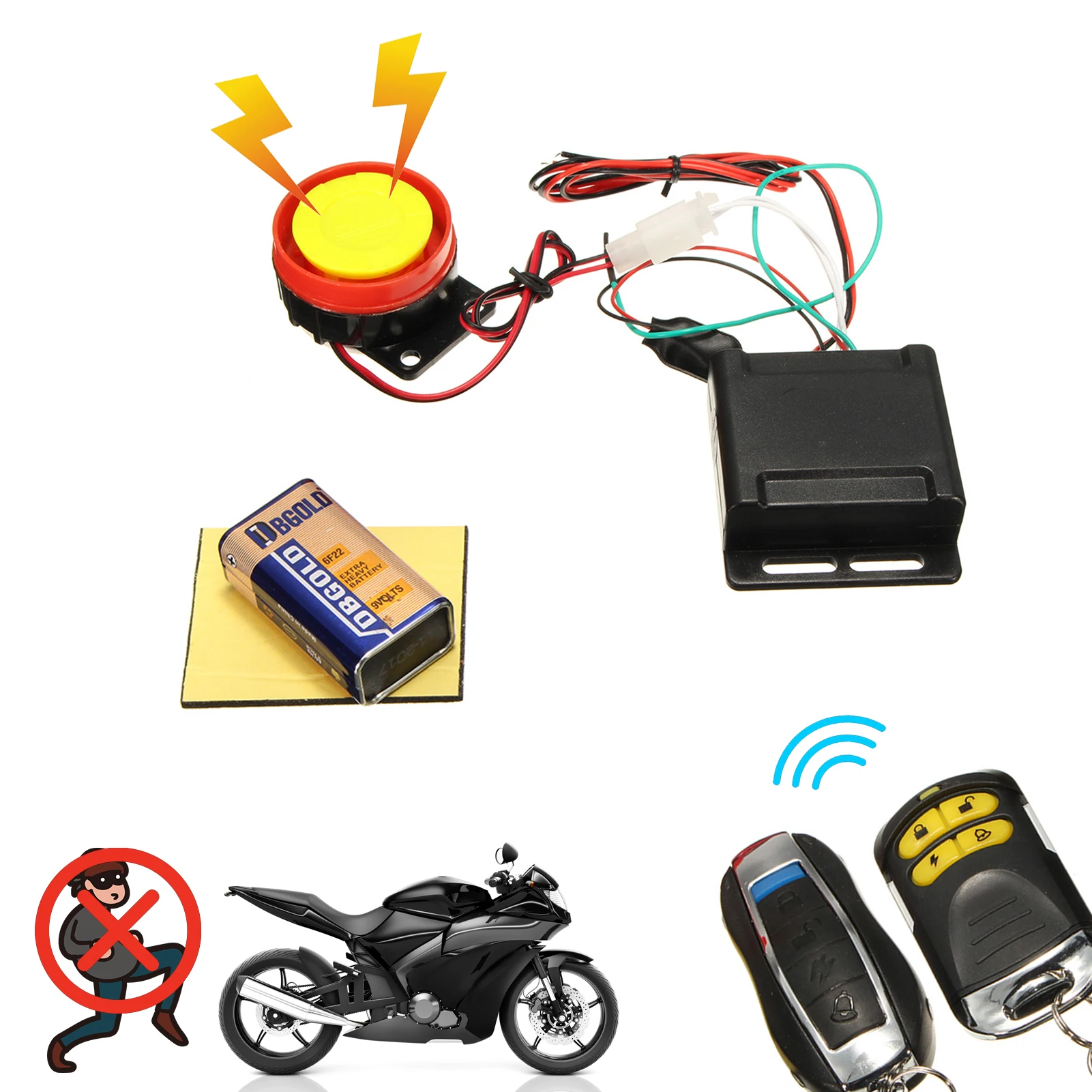 

Motorcycle Alarm Bike Alarm With Remote 125dB Bike Alarm Wireless Vibration Motion Sensor For Bicycle Mountain Bike Motorcycle