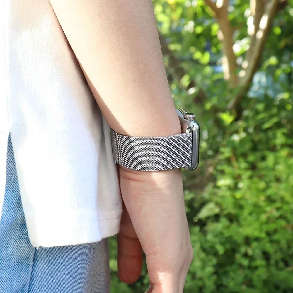 Milanese-Metallarmband für Apple Watch 12, 42mm 44mm 45mm 46mm 49mm, Armband für iWatch Series 12 11 10 Ultra 4 3 2 – Detail 13