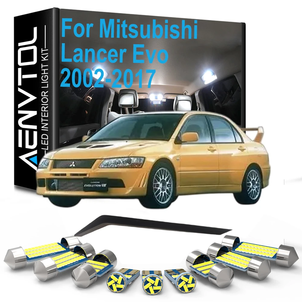 For Mitsubishi Lancer Evo Evolution 7 8 9 10 VII VIII IX X 2002- 2015 2016 2017 LED Bulb Interior Light Kit Accessories