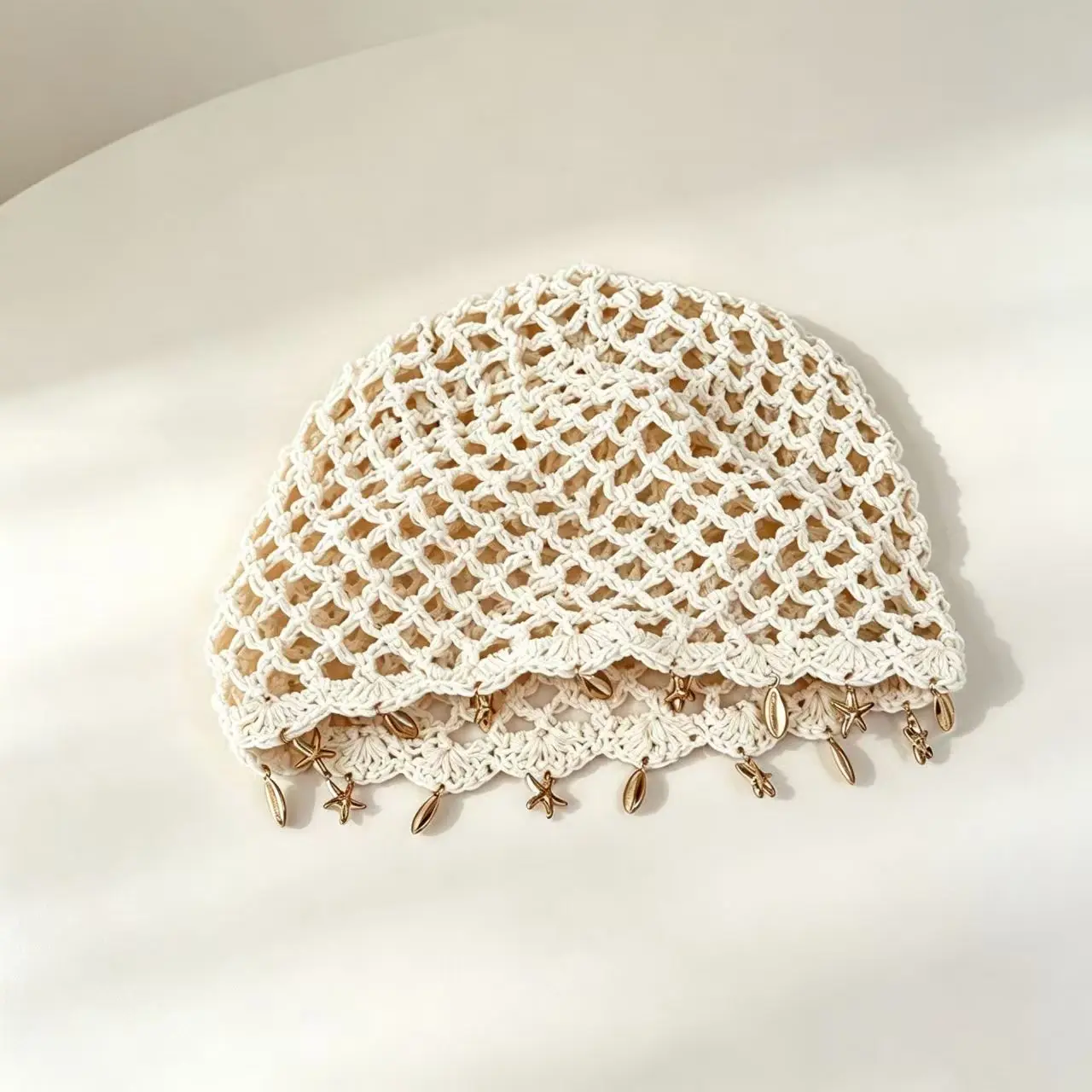 Elegant Pearl Fringe Knitted Pull-on Hat for Women, Retro Stylish Headwrap, Soft Warm Cap for Autumn Winter Daily Party Wear