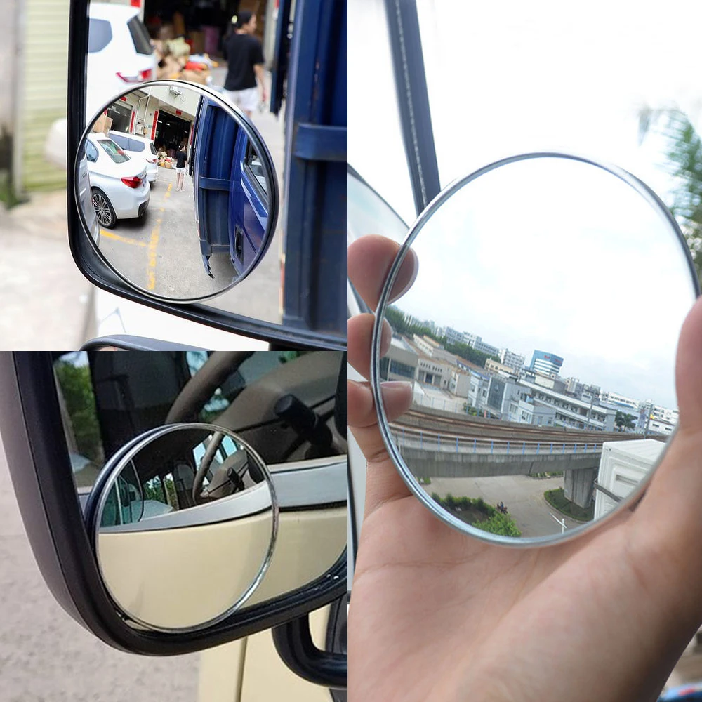 

1PC Car Side Mirrors for Truck Car Blind Spot Mirror HD Round Convex Wide Angle Waterproof Auto Rear View Convex Mirrors