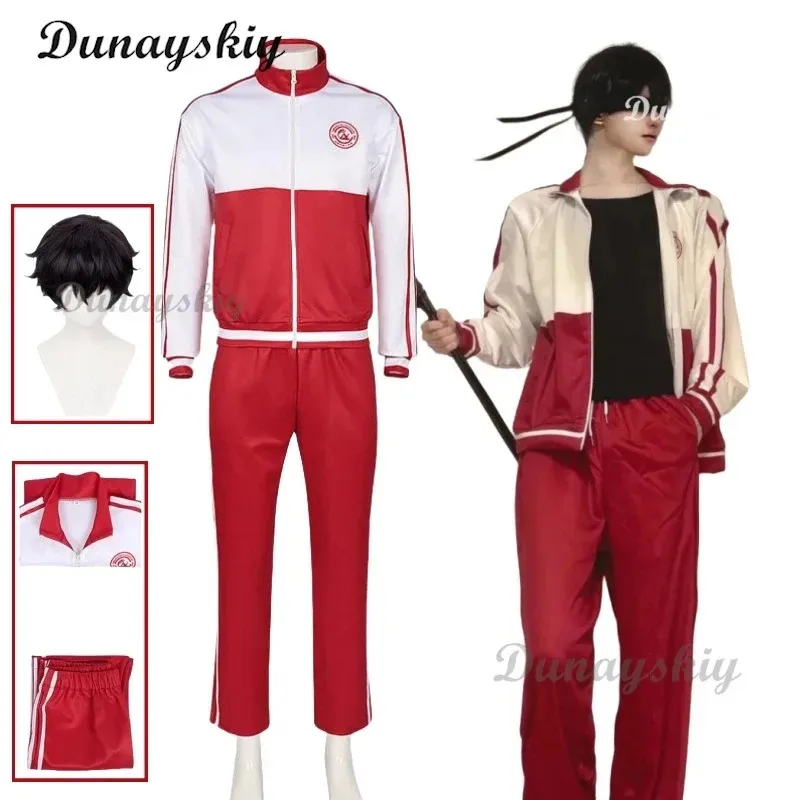 Kostum Cosplay Anime Slay The Gods Lin Qiye Wig Merah Putih Seragam Sekolah Pesta Pakaian Pria dan Wanita 2025 22 XT8