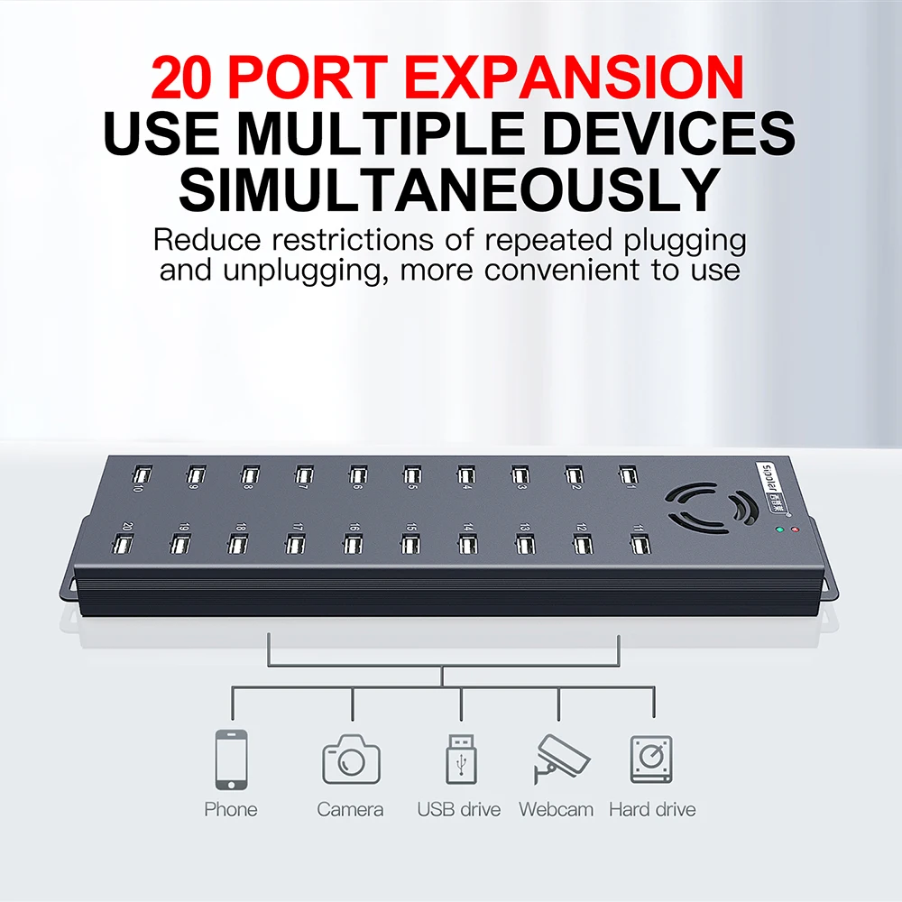 Wholesale 20 Port USB 2.0 Hub Charging Station for Tablets Smartphones Phone Accessories SIPOLAR A-805P