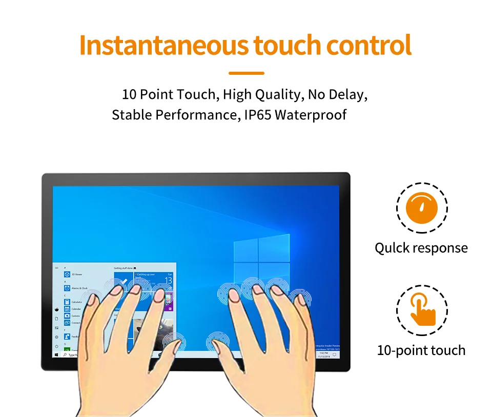 Industrial Panel PC Touch Computer Capacitive Screen All In One PC VESA Mount Industrial Display RS232 RJ45 USB