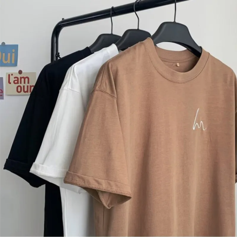 Basketball Sports Shirt Korean Campus College Style Couple Casual Loose Fitting Size 8XL Minimalist Lines Print T-shirt