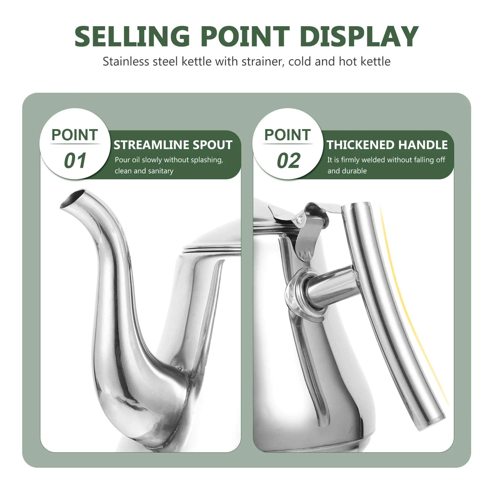 

Stainless Steel Tea Pot Large Capacity Anti-Scald Heat Resistant For Home Office Restaurant Use Milk Tea Kettle Water