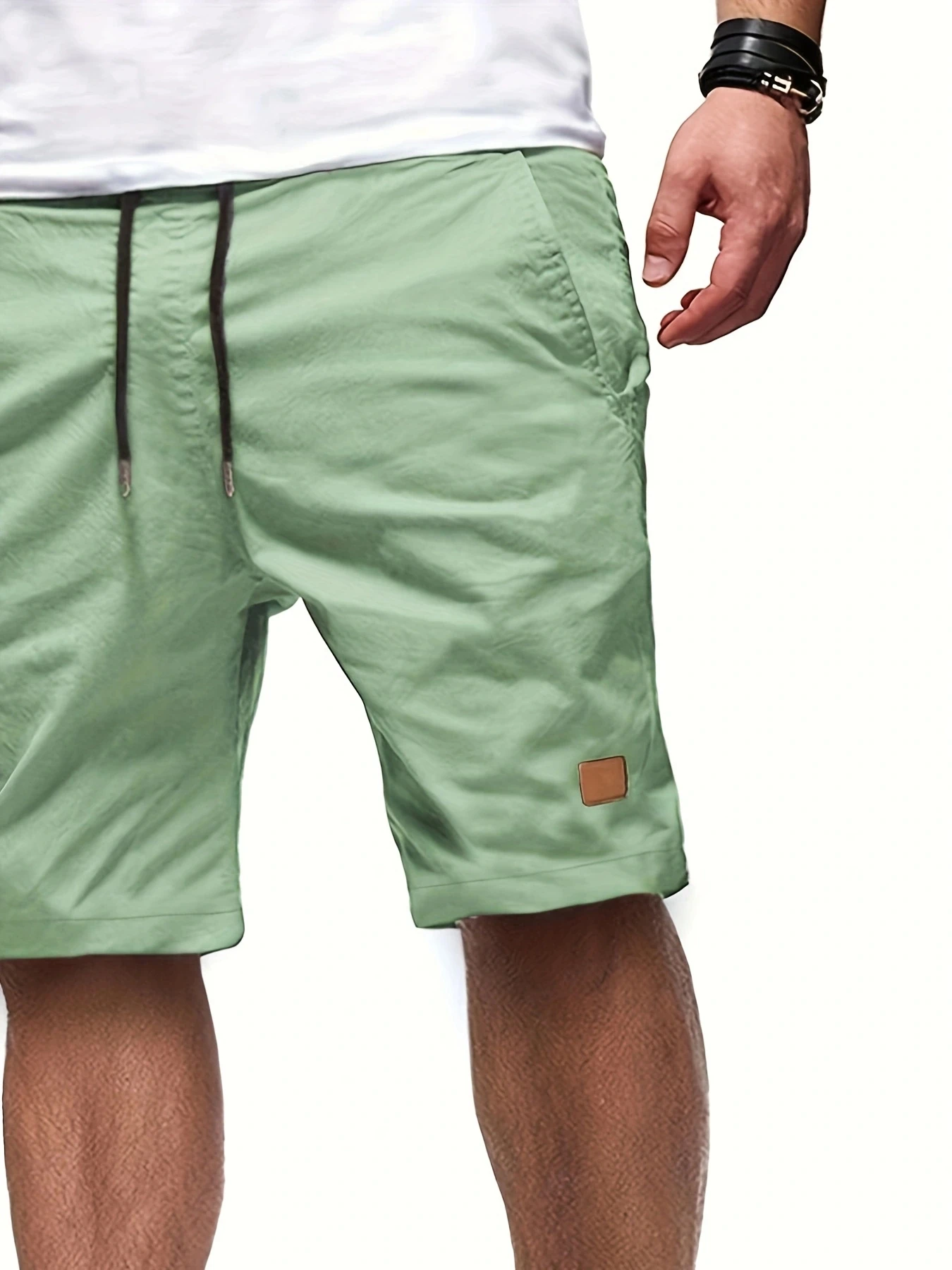 Bermudas cortas informales para hombre, pantalones cortos Cargo de cintura elástica Vintage para Fitness y trotar, novedad